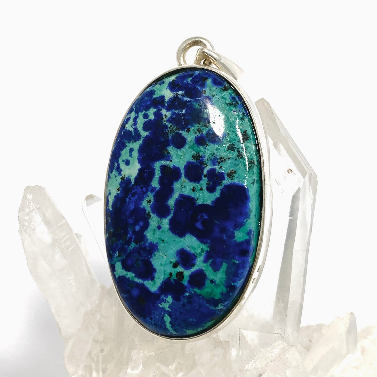 Chrysocolla and Azurite Oval Cabochon Pendant PPGJ1187