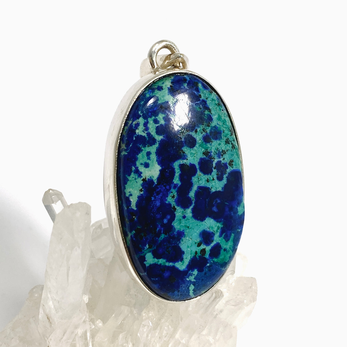 Chrysocolla and Azurite Oval Cabochon Pendant PPGJ1187