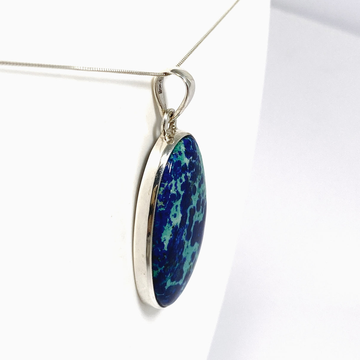 Chrysocolla and Azurite Oval Cabochon Pendant PPGJ1187