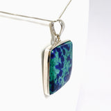 Chrysocolla and Azurite Square Cabochon Pendant PPGJ1189