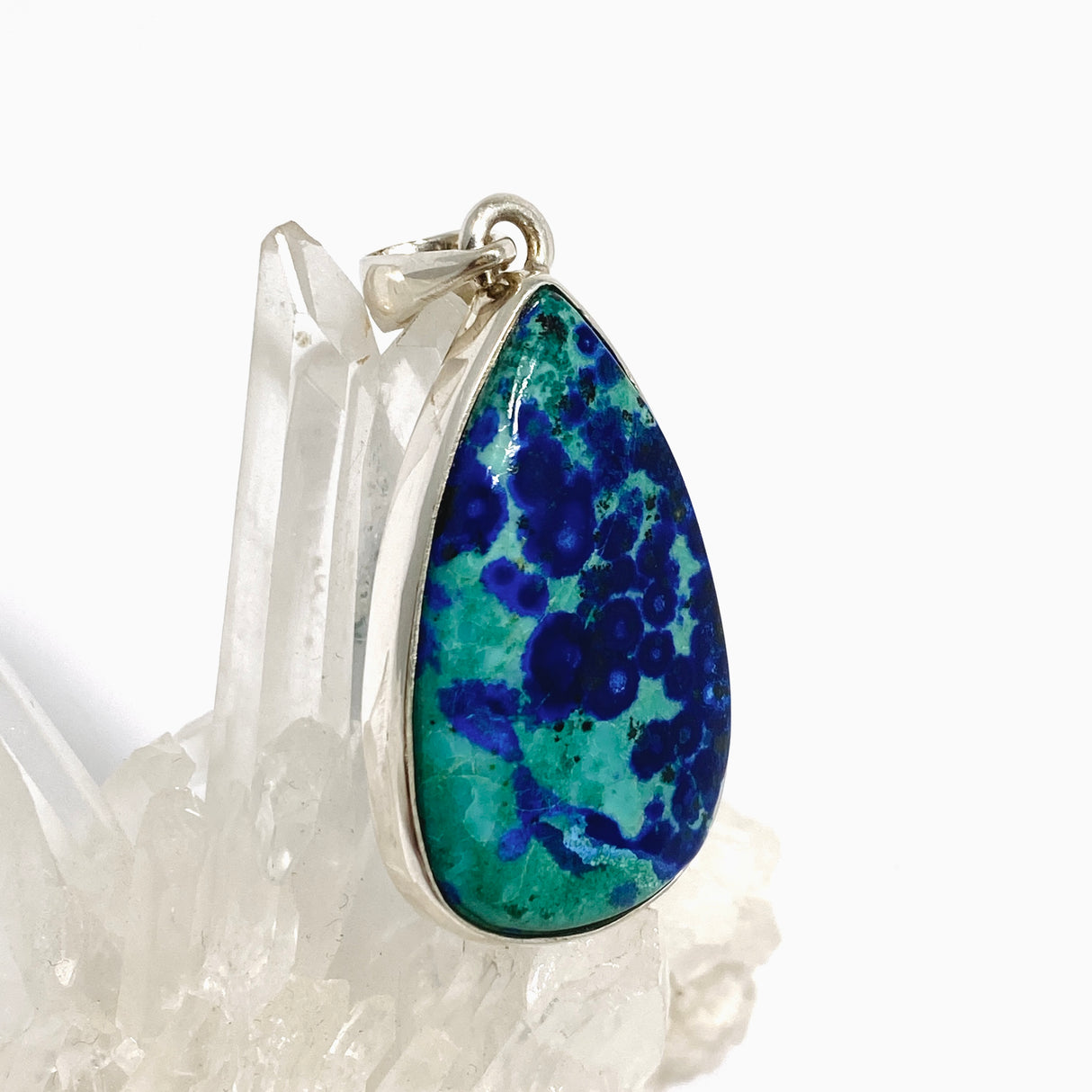 Chrysocolla and Azurite Teardrop Cabochon Pendant PPGJ1188