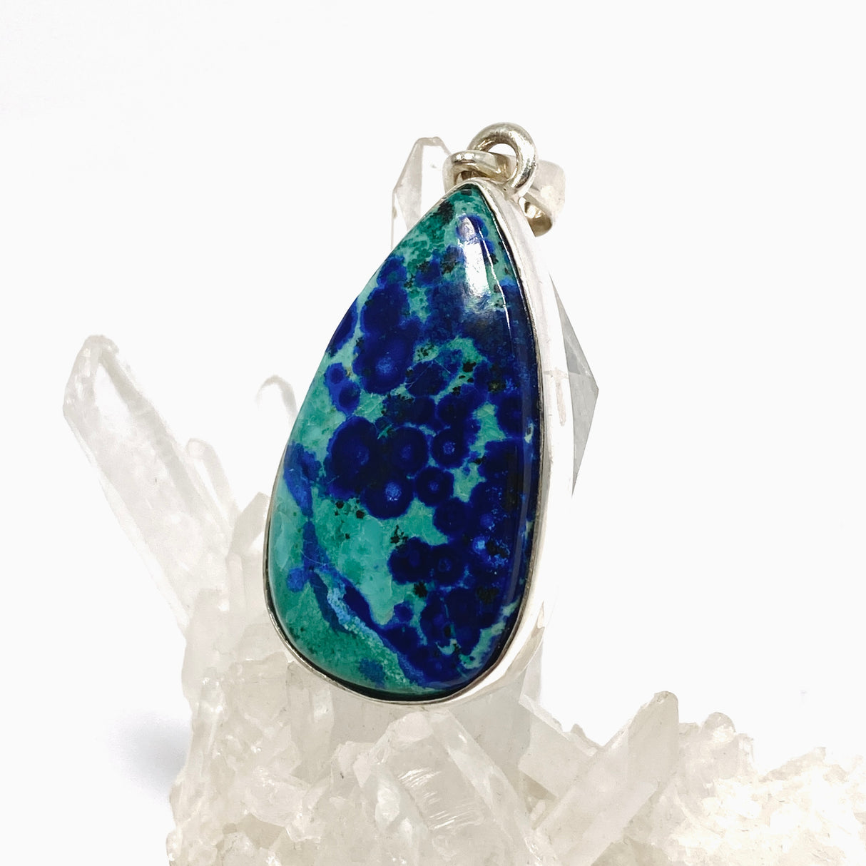 Chrysocolla and Azurite Teardrop Cabochon Pendant PPGJ1188