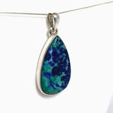 Chrysocolla and Azurite Teardrop Cabochon Pendant PPGJ1188