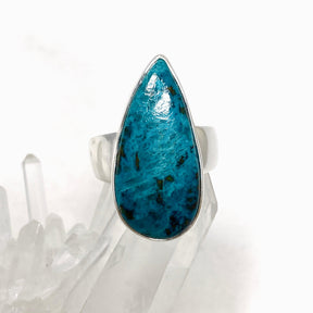 Chrysocolla and Shattuckite Teardrop Ring Size 10 KRGJ3223 - Nature's Magick