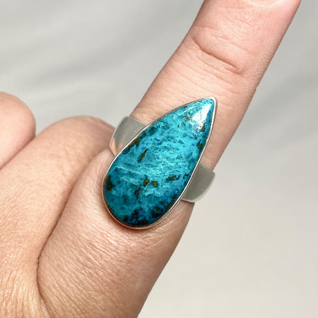 Chrysocolla and Shattuckite Teardrop Ring Size 10 KRGJ3223 - Nature's Magick