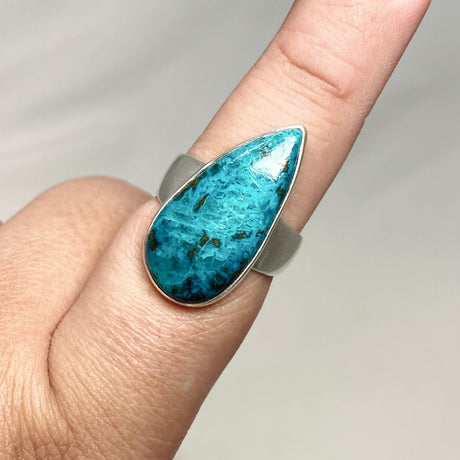 Chrysocolla and Shattuckite Teardrop Ring Size 10 KRGJ3223 - Nature's Magick