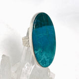 Chrysocolla Oval Ring with a Hammered Band Size 9 KRGJ3228 - Nature's Magick