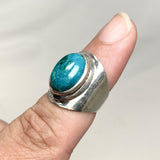 Chrysocolla Wide Band Ring R3762-CH - Nature's Magick