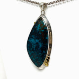 Chrysocolla with Cuprite Freeform Pendant in a Decorative Setting KPGJ4433 - Nature's Magick