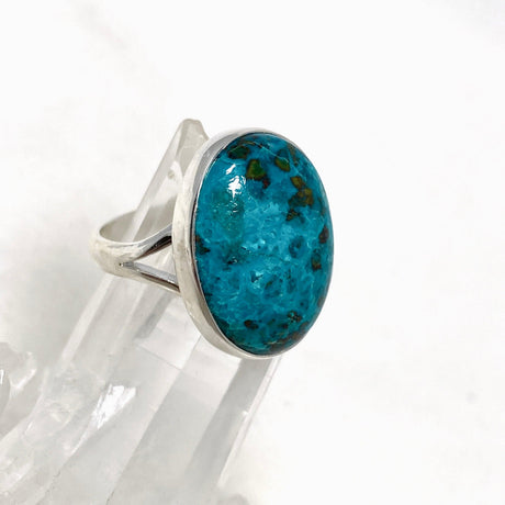 Chrysocolla with Shattuckite and Dioptase Oval Split Band Ring Size 9 KRGJ3230 - Nature's Magick