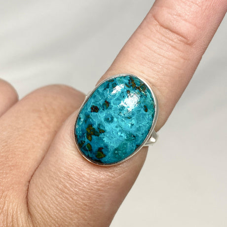 Chrysocolla with Shattuckite and Dioptase Oval Split Band Ring Size 9 KRGJ3230 - Nature's Magick