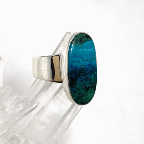 Chrysocolla with Shattuckite and Malachite Oval Ring Size 11 KRGJ3232 - Nature's Magick