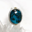 Chrysocolla with Shattuckite Oval Ring with Brass Accents Size 11 KRGJ3226 - Nature's Magick