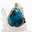 Chrysocolla with Shattuckite Teardrop Pendant in a Decorative Setting KPGJ4428 - Nature's Magick