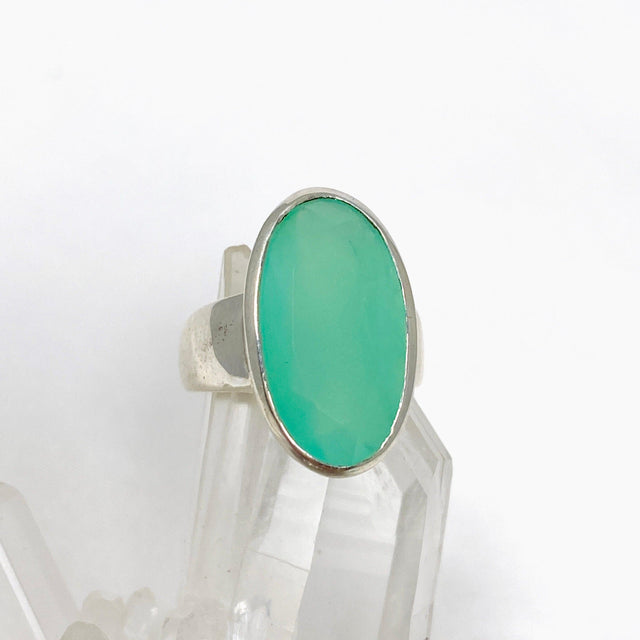 Chrysoprase Faceted Oval Ring Size 6.5 PRGJ470 - Nature's Magick