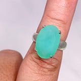 Chrysoprase Faceted Oval Ring Size 7 PRGJ473 - Nature's Magick