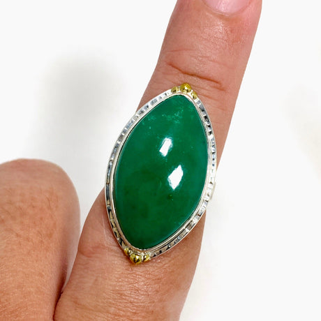 Chrysoprase Marquise Ring in a Decorative Setting Size 9 KRGJ3243 - Nature's Magick