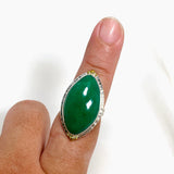 Chrysoprase Marquise Ring in a Decorative Setting Size 9 KRGJ3243 - Nature's Magick