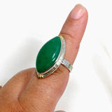 Chrysoprase Marquise Ring in a Decorative Setting Size 9 KRGJ3243 - Nature's Magick