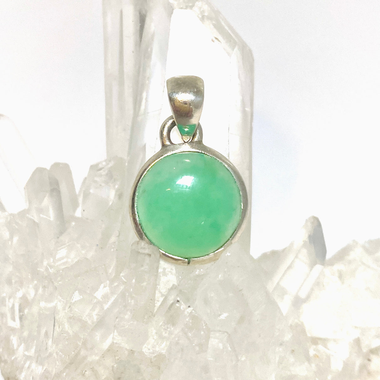 Chrysoprase Round Cabochon Pendant PPGJ1314
