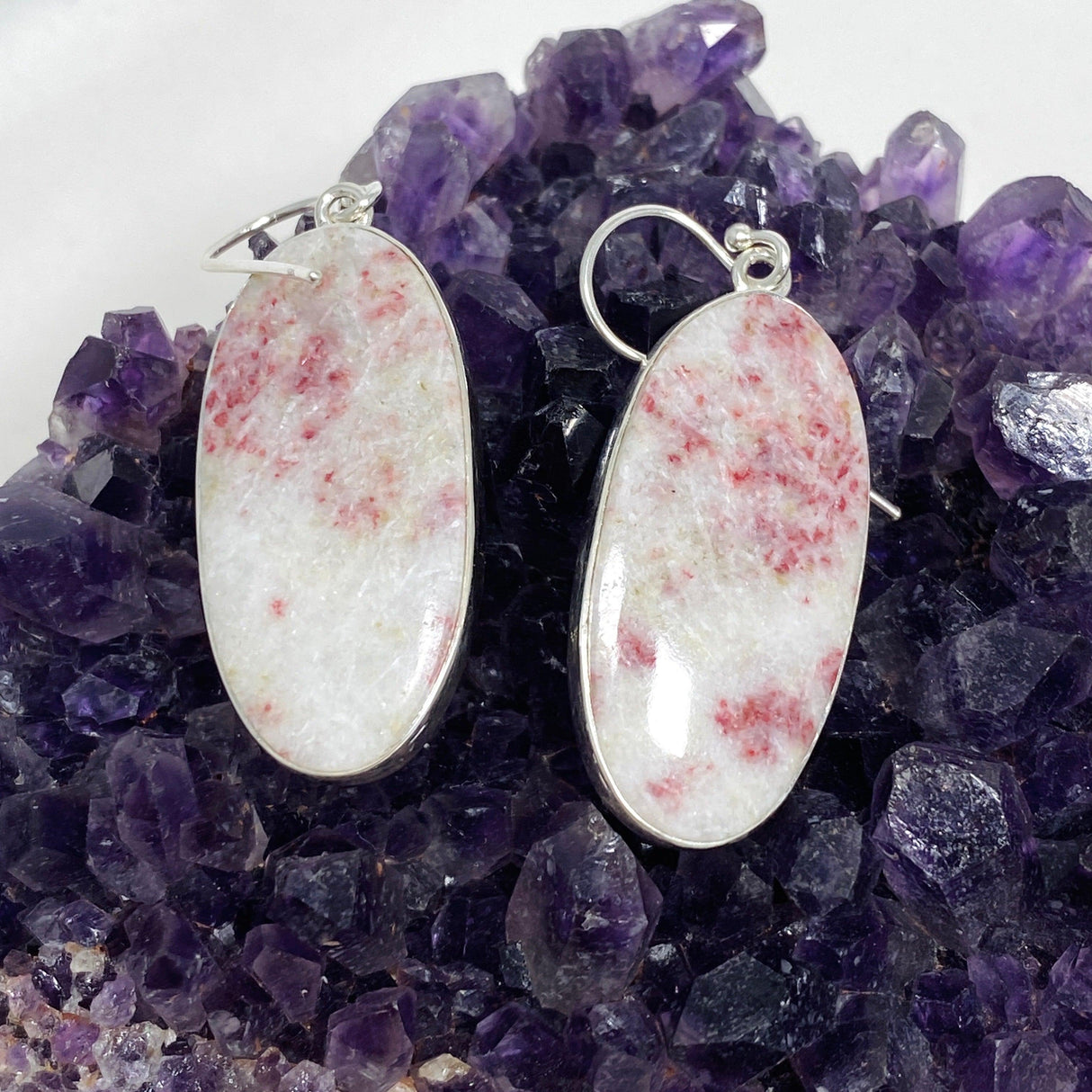 Cinnabar Oval Earrings KEGJ1466 - Nature's Magick