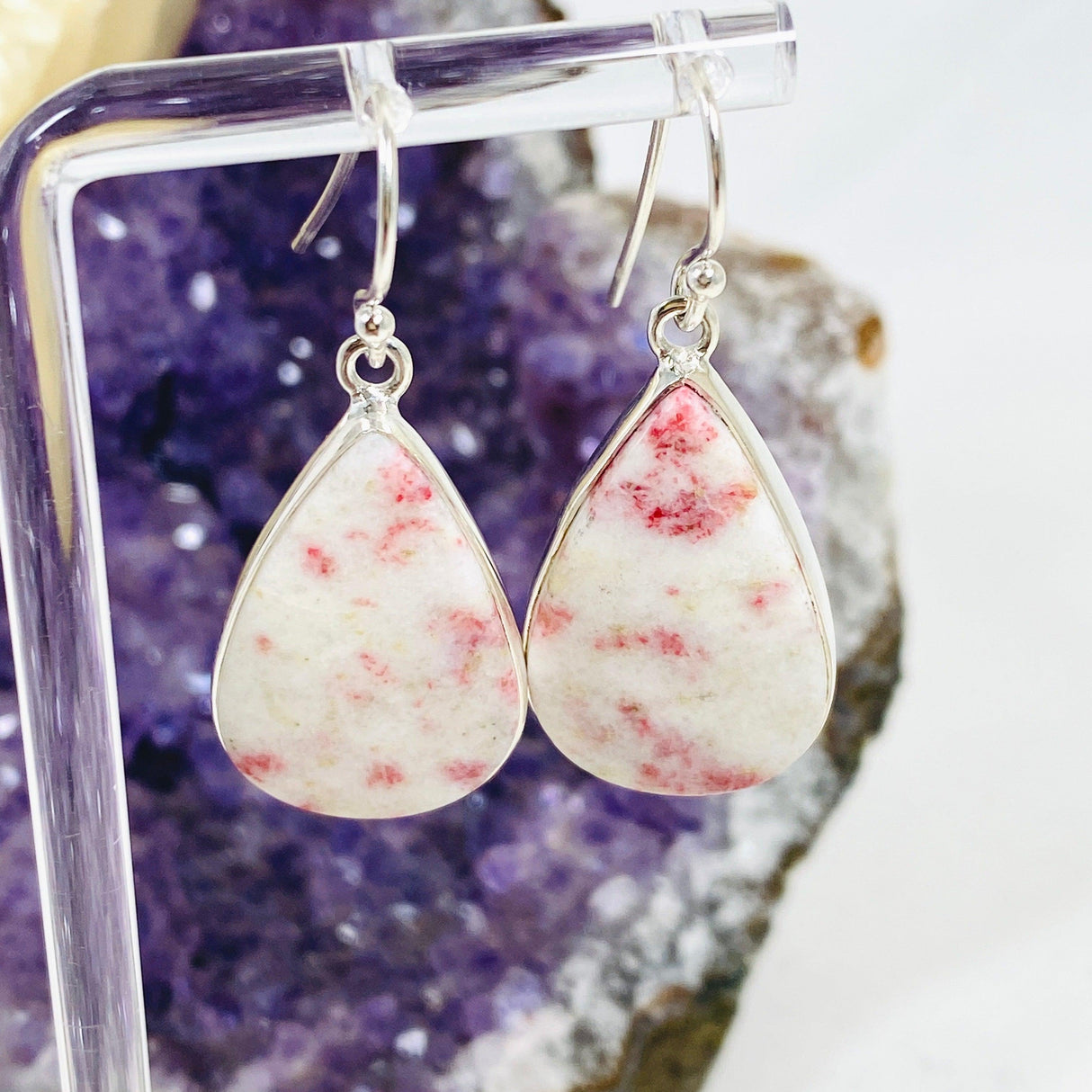 Cinnabar Teardrop Earrings KEGJ1424 - Nature's Magick