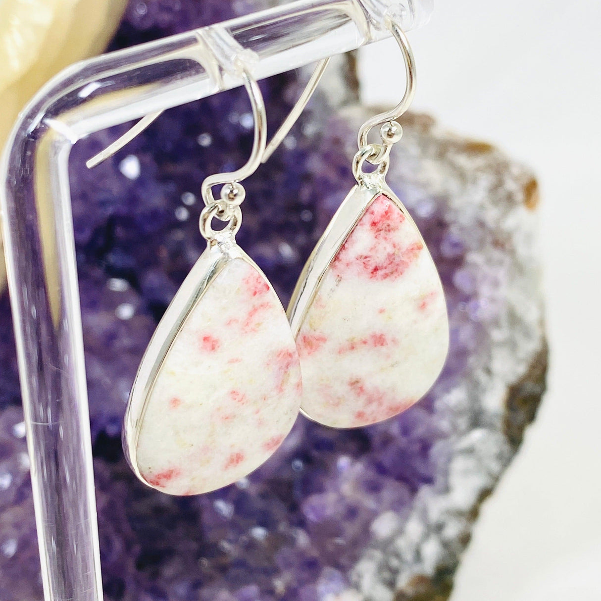 Cinnabar Teardrop Earrings KEGJ1424 - Nature's Magick