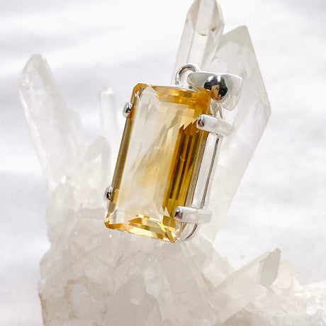 Citrine Emerald Cut Faceted Pendant KPGJ4794