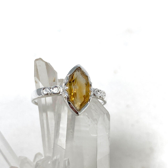 Citrine Faceted Marquise Ring in a Decorative Setting R3726 - Nature's Magick