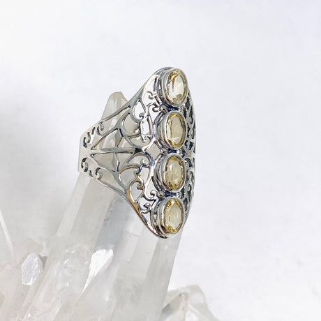 Citrine Faceted Multi-stone Filigree Ring R3608 - Nature's Magick