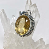 Citrine faceted oval filagree pendant KPGJ3642 - Nature's Magick