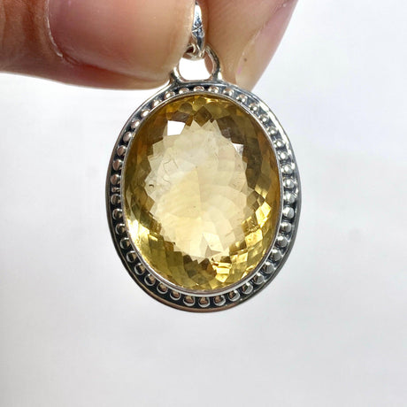 Citrine faceted oval filagree pendant KPGJ3642 - Nature's Magick