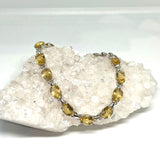 Citrine faceted oval gemstone in 925 silver crown setting bracelet PBGJ036