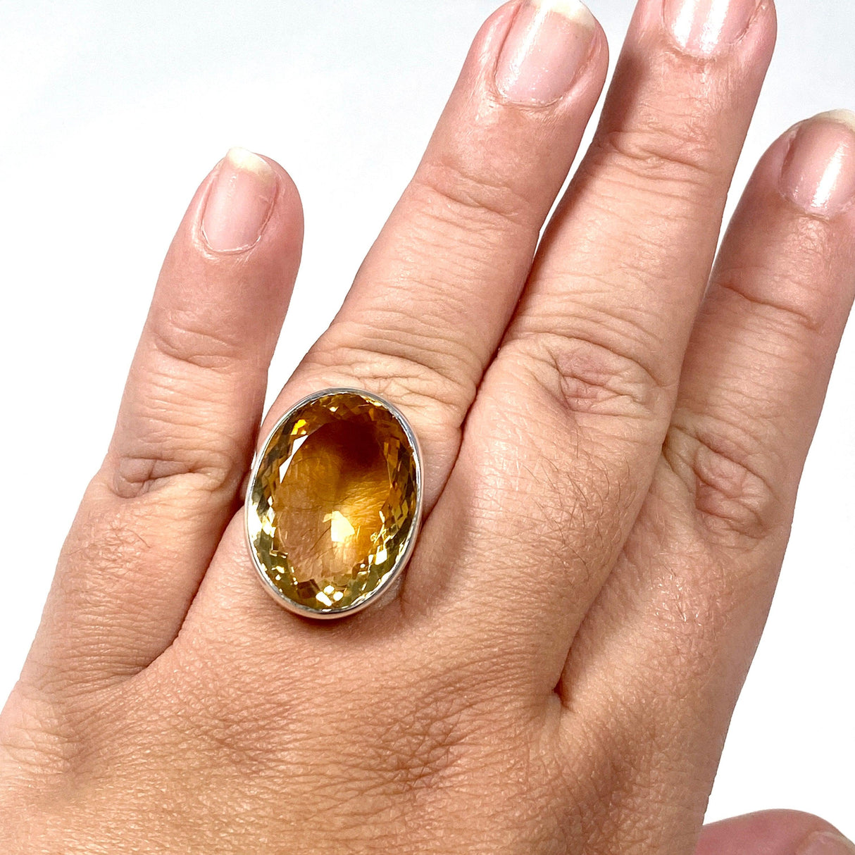 Citrine faceted oval ring s.11 KRGJ2835 - Nature's Magick