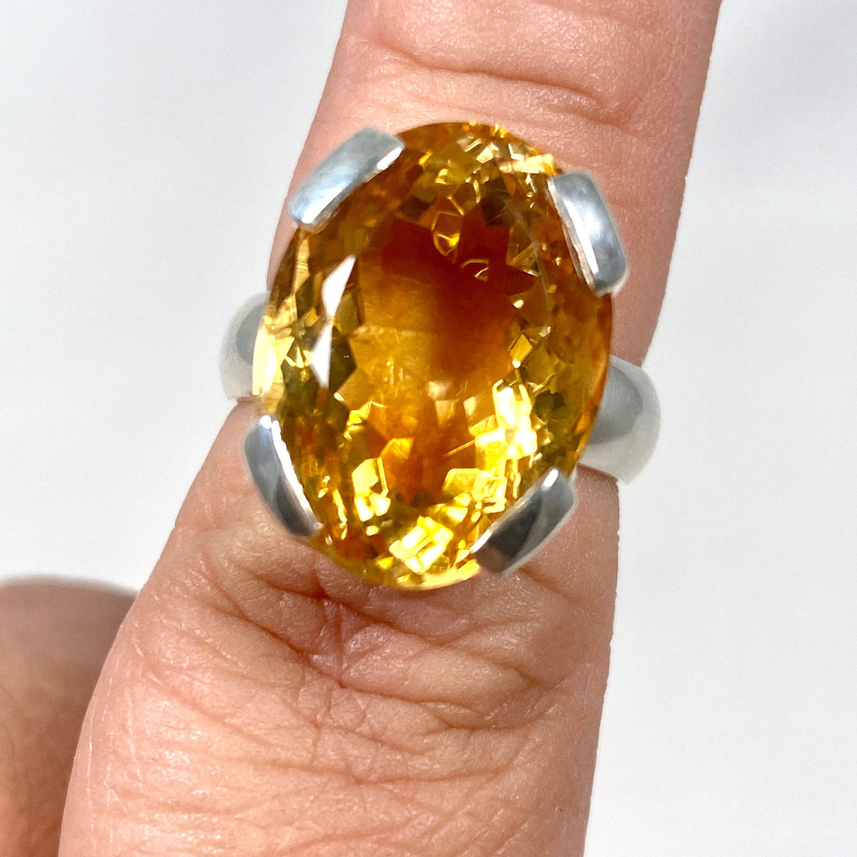 Citrine faceted oval ring s.7 KRGJ2831 - Nature's Magick