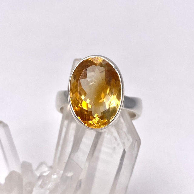 Citrine faceted oval ring s.9 KRGJ2832 - Nature's Magick