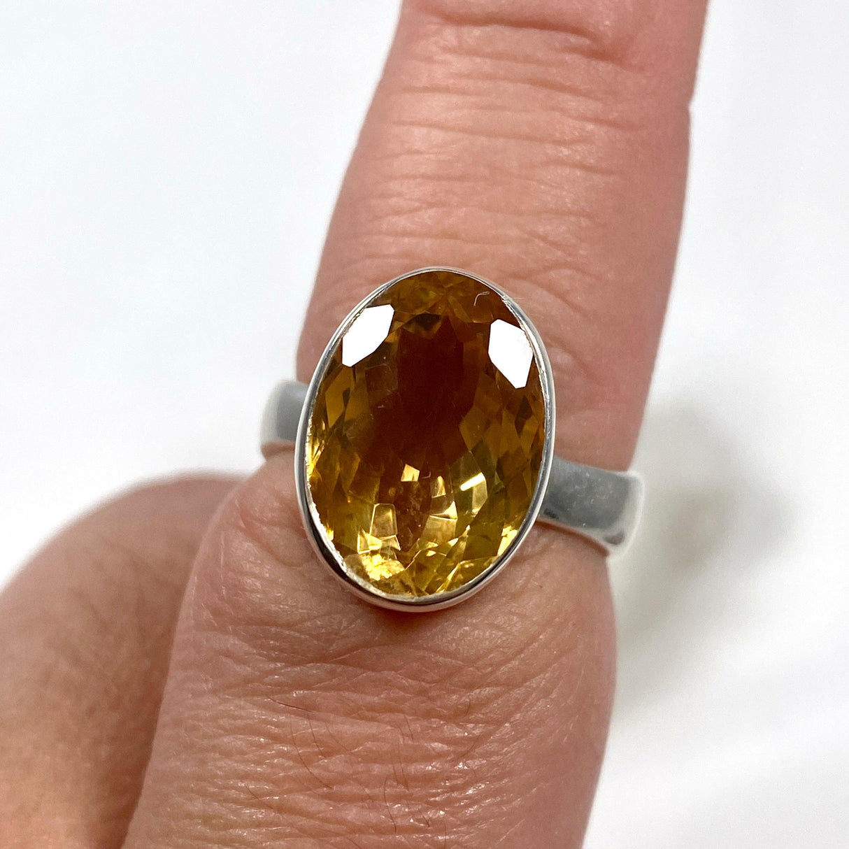 Citrine faceted oval ring s.9 KRGJ2832 - Nature's Magick