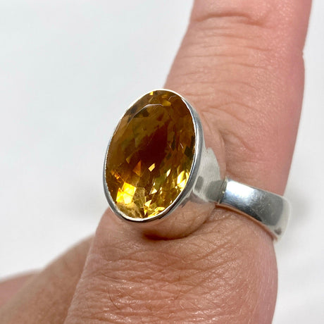 Citrine faceted oval ring s.9 KRGJ2832 - Nature's Magick