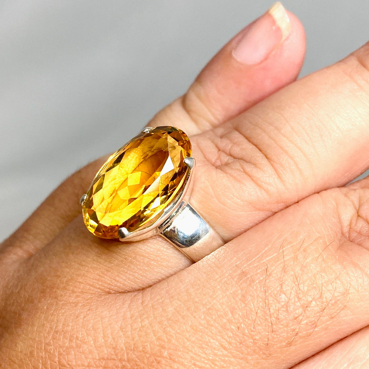 Citrine Faceted Oval Ring Size 11 PRGJ426 - Nature's Magick