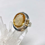 Citrine faceted oval ring with gold detailing s.11 KRGJ2836 - Nature's Magick