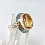 Citrine faceted oval ring with gold detailing s.11 KRGJ2836 - Nature's Magick