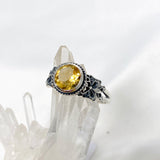 Citrine Faceted Round Ring in a Decorative Setting R3671 - Nature's Magick