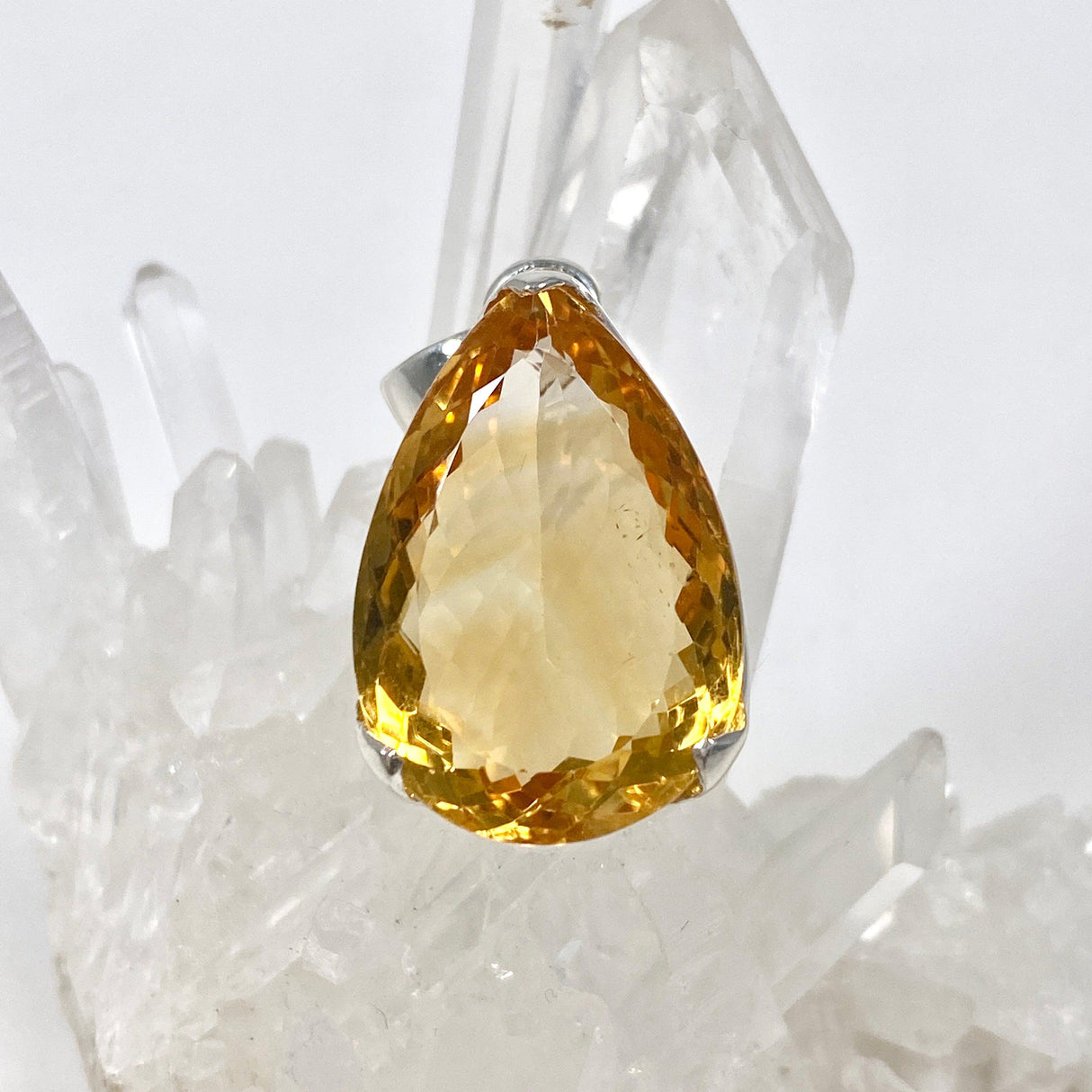 Citrine faceted teardrop pendant KPGJ3644 - Nature's Magick