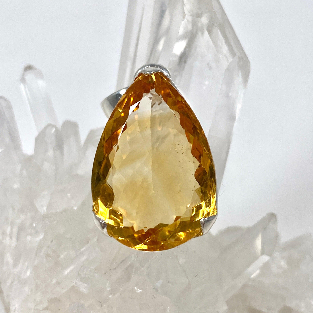 Citrine faceted teardrop pendant KPGJ3644 - Nature's Magick