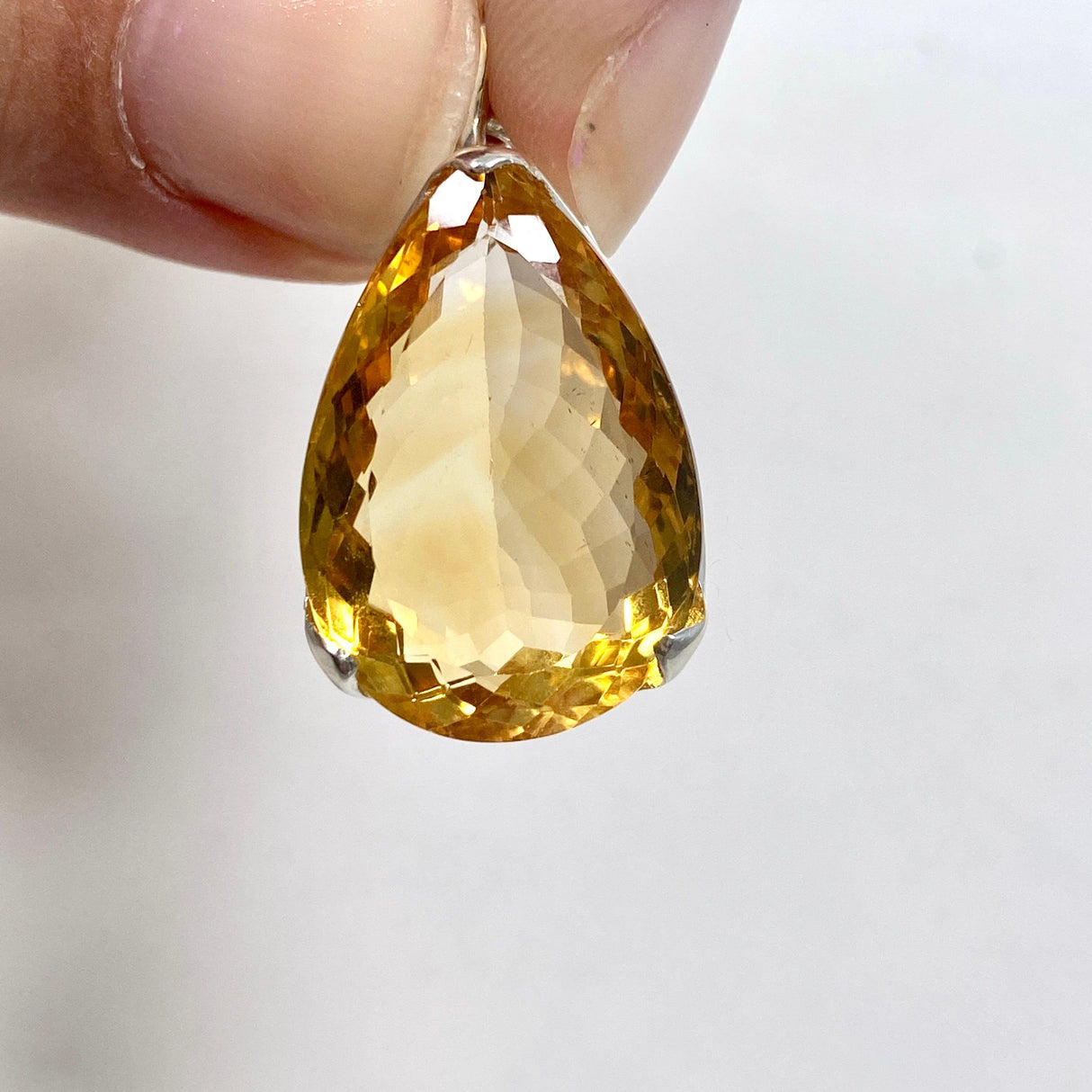 Citrine faceted teardrop pendant KPGJ3644 - Nature's Magick