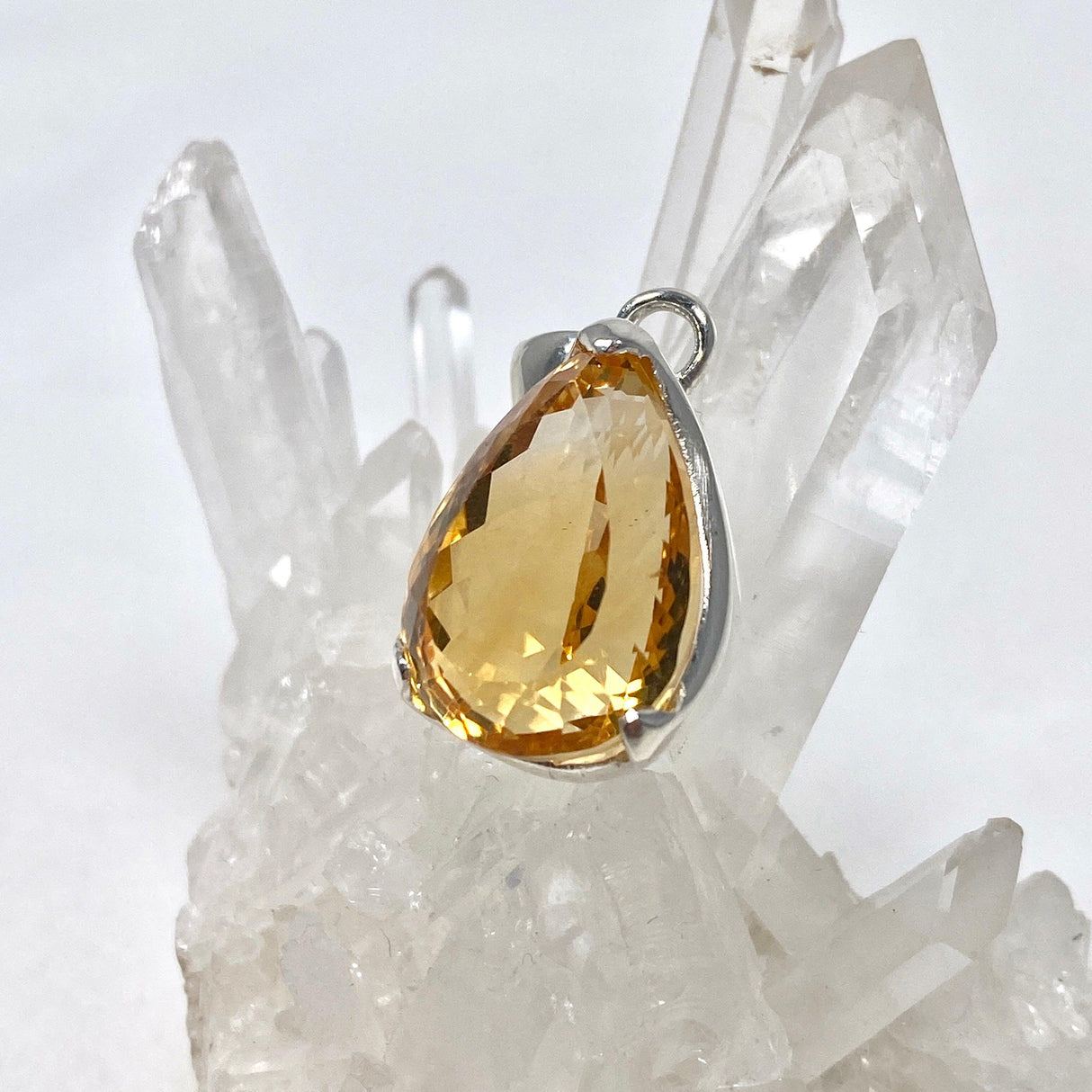 Citrine faceted teardrop pendant KPGJ3645 - Nature's Magick