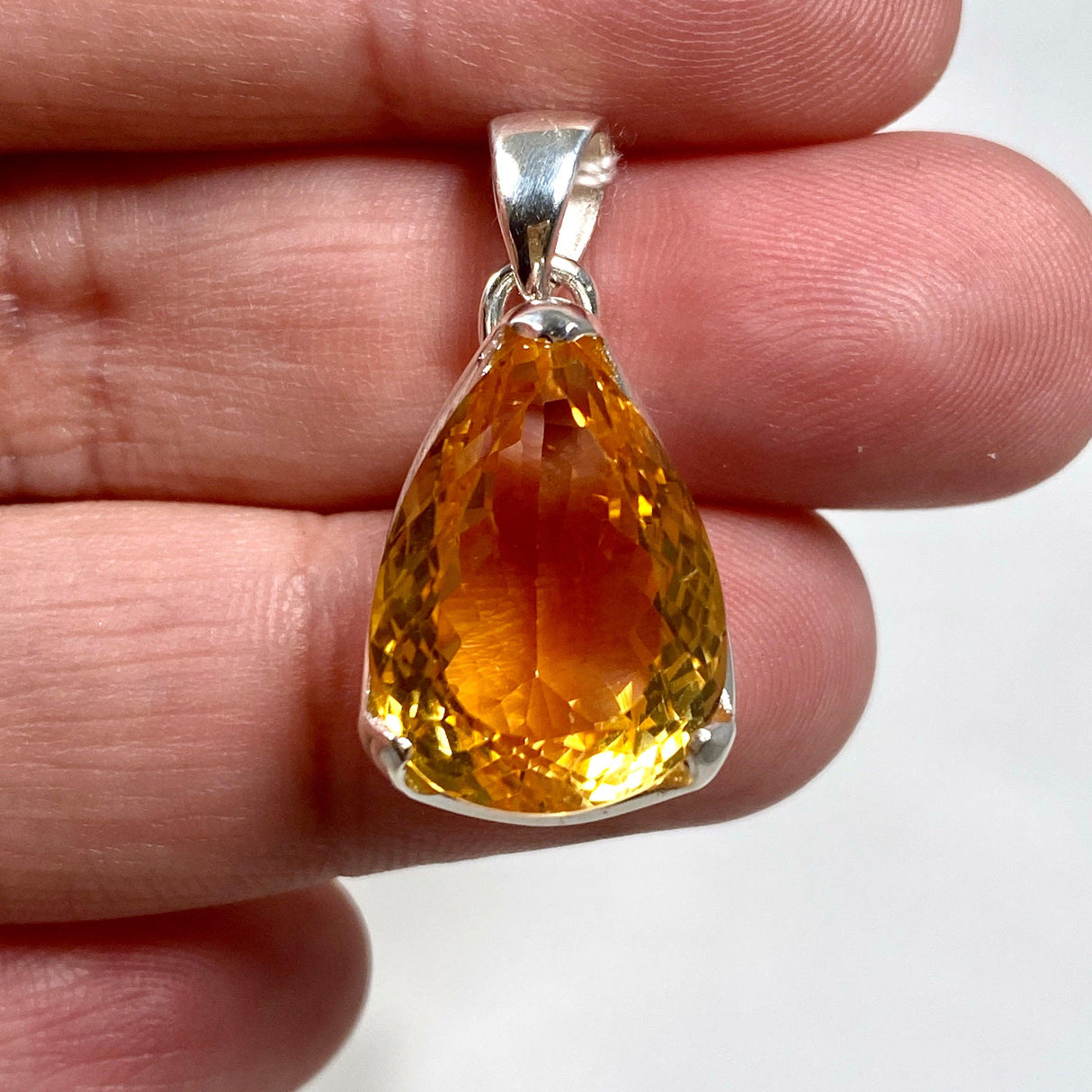 Citrine faceted teardrop pendant KPGJ3645 - Nature's Magick