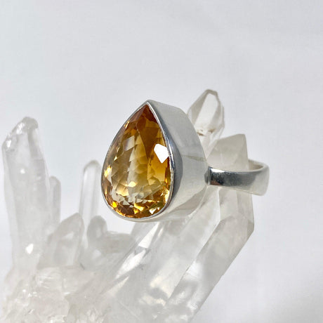 Citrine faceted teardrop ring s.10 KRGJ2838 - Nature's Magick