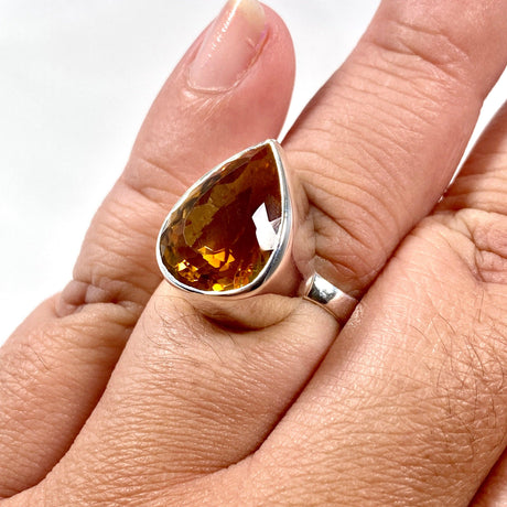 Citrine faceted teardrop ring s.10 KRGJ2838 - Nature's Magick