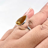 Citrine faceted teardrop ring s.10 KRGJ2838 - Nature's Magick